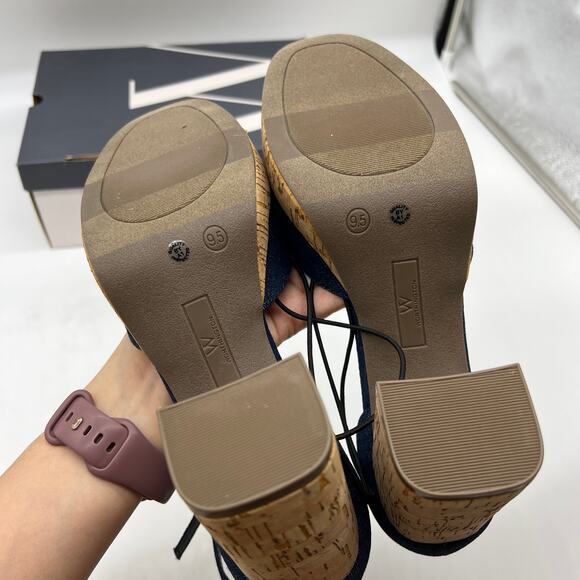 Worthington Womens Panama Block Heel Pumps Denim Size 9.5 M - Picture 6 of 9